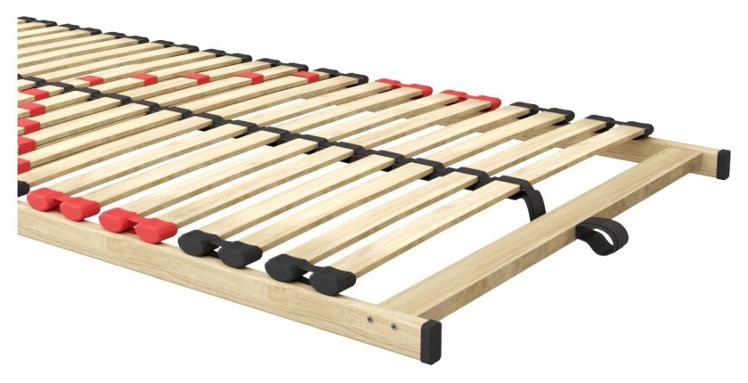 Sommier ZITTARO – 28 lattes – 70x190 cm – Finition chêne et noir – Soutien optimal et design sobre