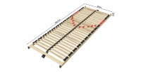 Sommier ZITTARO – 28 lattes – 70x190 cm – Finition chêne et noir – Soutien optimal et design sobre