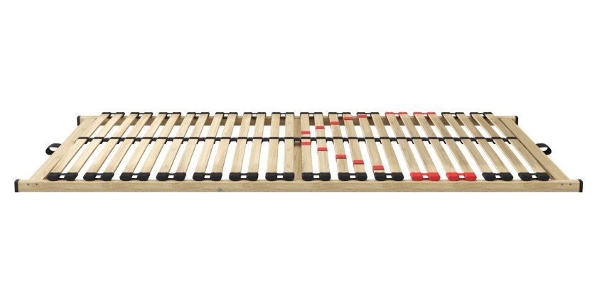 Sommier ZITTARO – 28 lattes – 70x200 cm – Finition chêne et noir – Confort et robustesse
