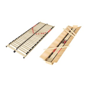 Sommier ZITTARO – 28 lattes – 70x200 cm – Finition chêne et noir – Confort et robustesse