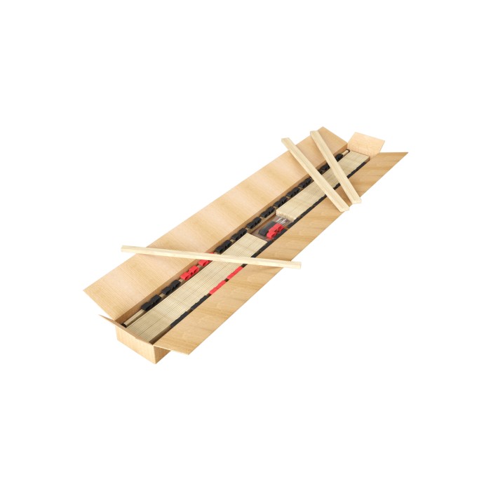Sommier ZITTARO – 28 Latten – 70x200 cm – Eichen- und Schwarzfinish – Komfort und Robustheit