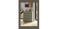 Commode HAVANA – 4 tiroirs – Coloris vert sauge et noir – Style moderne et rangement compact