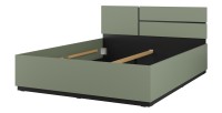 Lit HAVANA 160x200 cm – Coloris vert sauge et noir – Structure robuste et design moderne