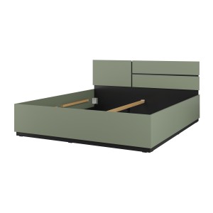 Bett HAVANA 180x200 cm – Farbe Salbeigrün und Schwarz – Modernes Designbett für das Erwachsenenschlafzimmer