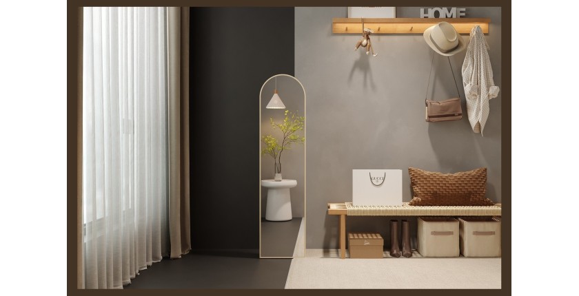 Miroir ROSALIA – 40x160 cm – Chêne vieilli – Finition bois – Design rustique et raffiné