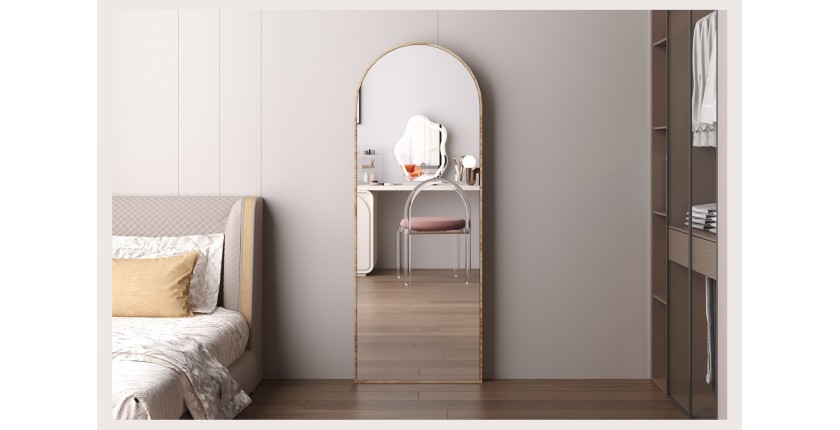 Miroir ROSALIA – 60x160 cm – Finition chêne vieilli – Grand miroir sur pied – Charme rustique