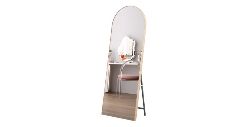 Miroir ROSALIA – 60x160 cm – Finition chêne vieilli – Grand miroir sur pied – Charme rustique