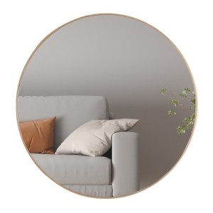 Miroir rond RIO – Ø80 cm – Finition chêne vieilli – MDF décor bois – Design naturel et tendance