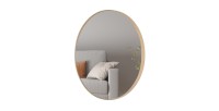 Miroir rond RIO – Ø80 cm – Finition chêne vieilli – MDF décor bois – Design naturel et tendance