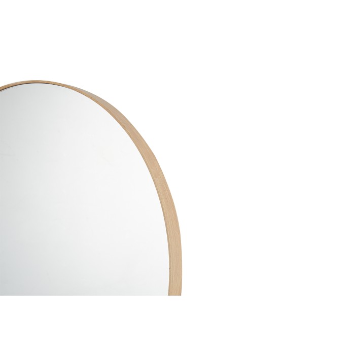 Specchio rotondo RIO – Ø80 cm – Finitura quercia invecchiata – MDF decorato legno – Design naturale e alla moda