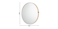 Miroir rond RIO – Ø80 cm – Finition chêne vieilli – MDF décor bois – Design naturel et tendance