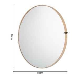 Miroir rond RIO – Ø80 cm – Finition chêne vieilli – MDF décor bois – Design naturel et tendance