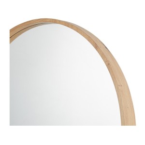 Espejo redondo RIO con borde – Ø80 cm – Acabado en roble envejecido – Marco grueso – Diseño natural y moderno