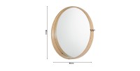 Espejo redondo RIO con borde – Ø80 cm – Acabado en roble envejecido – Marco grueso – Diseño natural y moderno