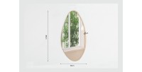 Miroir asymétrique NARA – 50x80 cm – Finition chêne vieilli – MDF décor bois – Style organique et tendance