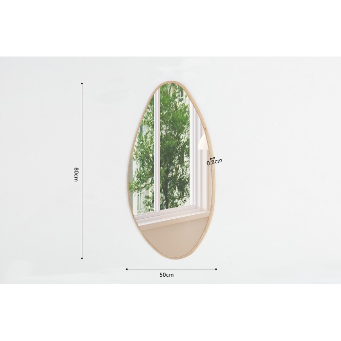 Asymmetrischer Spiegel NARA – 50x80 cm – Finish in gealterter Eiche – MDF mit Holzdekor – Organischer und trendiger Stil