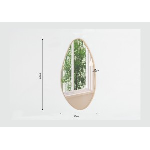 Miroir asymétrique NARA – 50x80 cm – Finition chêne vieilli – MDF décor bois – Style organique et tendance