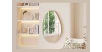Miroir asymétrique NARA – 50x80 cm – Finition chêne vieilli – MDF décor bois – Style organique et tendance