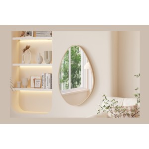 Miroir asymétrique NARA – 50x80 cm – Finition chêne vieilli – MDF décor bois – Style organique et tendance
