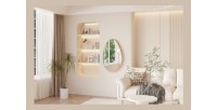 Miroir asymétrique NARA – 50x80 cm – Finition chêne vieilli – MDF décor bois – Style organique et tendance