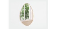 Miroir asymétrique NARA – 50x80 cm – Finition chêne vieilli – MDF décor bois – Style organique et tendance