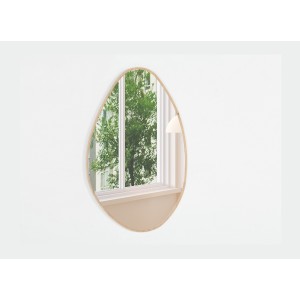 Miroir asymétrique NARA – 50x80 cm – Finition chêne vieilli – MDF décor bois – Style organique et tendance