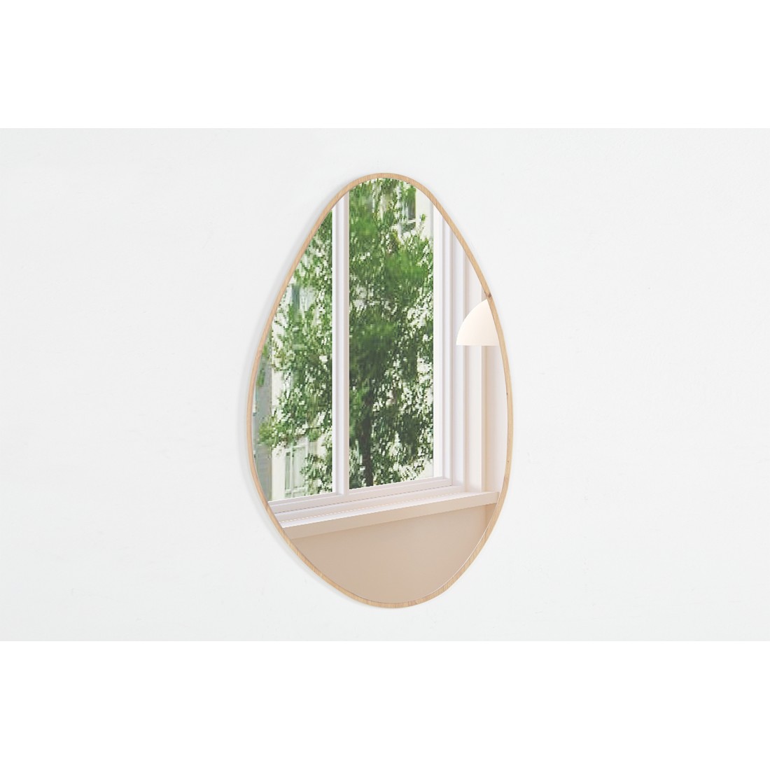 Miroir asymétrique NARA – 50x80 cm – Finition chêne vieilli – MDF décor bois – Style organique et tendance