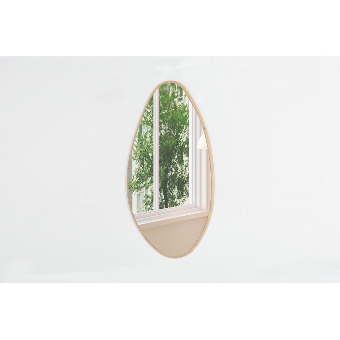 Asymmetrischer Spiegel NARA – 50x80 cm – Finish in gealterter Eiche – MDF mit Holzdekor – Organischer und trendiger Stil