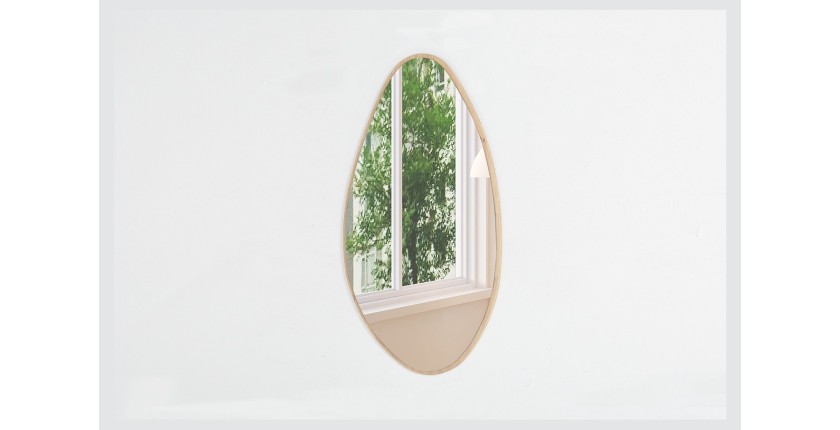 Miroir asymétrique NARA – 50x80 cm – Finition chêne vieilli – MDF décor bois – Style organique et tendance