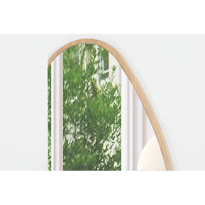 Asymmetrischer Spiegel NARA – 50x80 cm – Finish in gealterter Eiche – MDF mit Holzdekor – Organischer und trendiger Stil