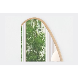 Miroir asymétrique NARA – 50x80 cm – Finition chêne vieilli – MDF décor bois – Style organique et tendance