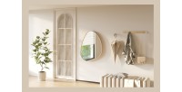 Espejo asimétrico NARA – 60x80 cm – Acabado en roble envejecido – MDF con decoración de madera – Diseño orgánico