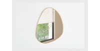 Espejo asimétrico NARA – 60x80 cm – Acabado en roble envejecido – MDF con decoración de madera – Diseño orgánico