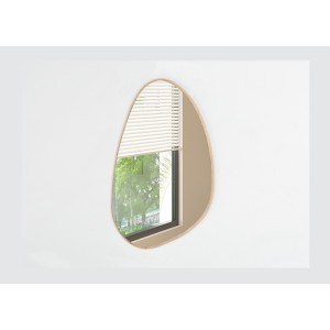Espejo asimétrico NARA – 60x80 cm – Acabado en roble envejecido – MDF con decoración de madera – Diseño orgánico