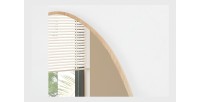 Espejo asimétrico NARA – 60x80 cm – Acabado en roble envejecido – MDF con decoración de madera – Diseño orgánico