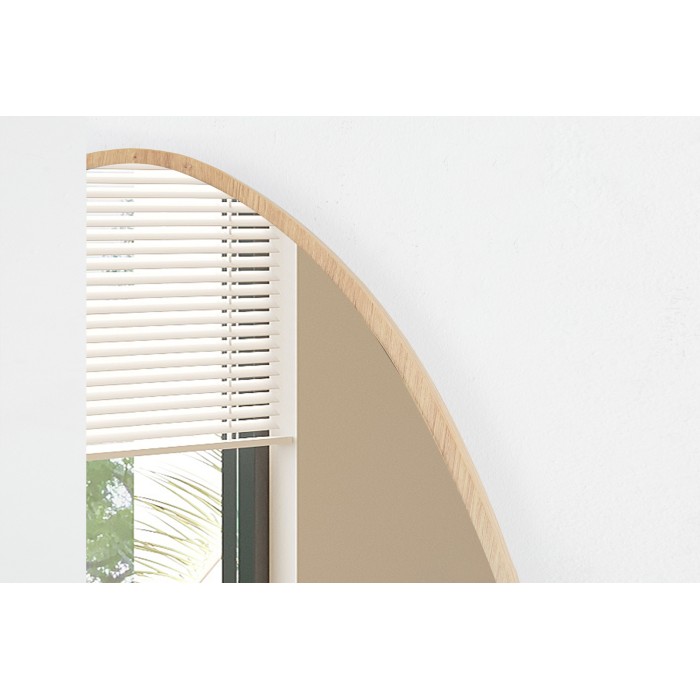Asymmetrischer Spiegel NARA – 60x80 cm – Finish in gealterter Eiche – MDF mit Holzdekor – Organisches Design