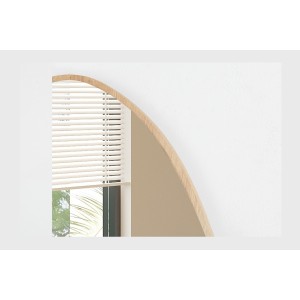 Espejo asimétrico NARA – 60x80 cm – Acabado en roble envejecido – MDF con decoración de madera – Diseño orgánico