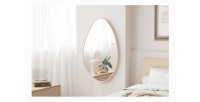 Miroir asymétrique NARA – 50x80 cm – Finition chêne vieilli – MDF décor bois – Design organique et moderne