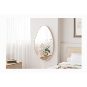 Miroir asymétrique NARA – 50x80 cm – Finition chêne vieilli – MDF décor bois – Design organique et moderne