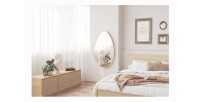 Miroir asymétrique NARA – 50x80 cm – Finition chêne vieilli – MDF décor bois – Design organique et moderne