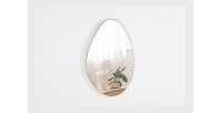 Miroir asymétrique NARA – 50x80 cm – Finition chêne vieilli – MDF décor bois – Design organique et moderne