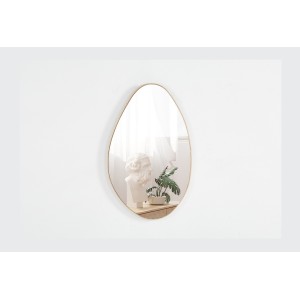 Miroir asymétrique NARA – 50x80 cm – Finition chêne vieilli – MDF décor bois – Design organique et moderne