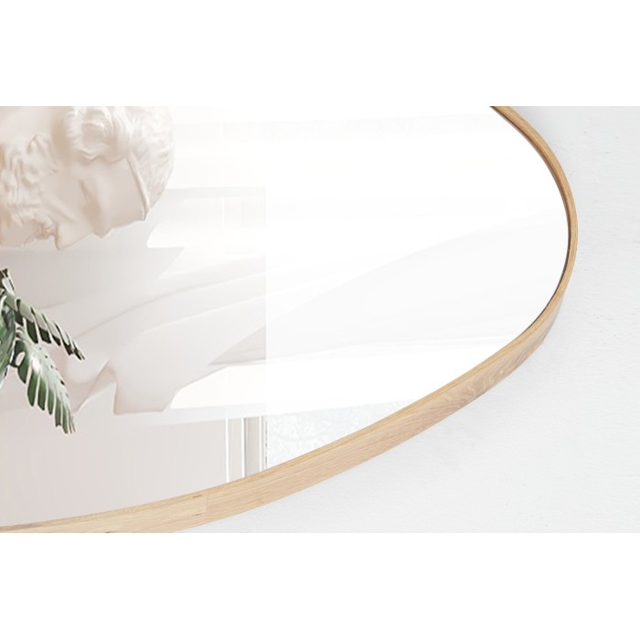 Miroir asymétrico NARA – 50x80 cm – Finitura rovere invecchiato – MDF decorativo in legno – Design organico e moderno
