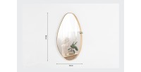 Miroir asymétrique NARA – 50x80 cm – Finition chêne vieilli – MDF décor bois – Design organique et moderne