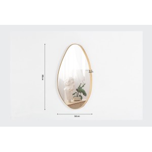 Miroir asymétrique NARA – 50x80 cm – Finition chêne vieilli – MDF décor bois – Design organique et moderne