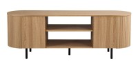 Mobile TV VAGOS – Colore rovere naturale – 2 porte & 2 vani – 160 cm – Mobile TV arrotondato design e funzionale