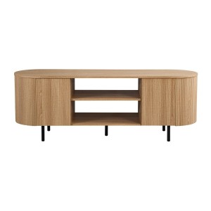 Mobile TV VAGOS – Colore rovere naturale – 2 porte &amp; 2 vani – 160 cm – Mobile TV arrotondato design e funzionale