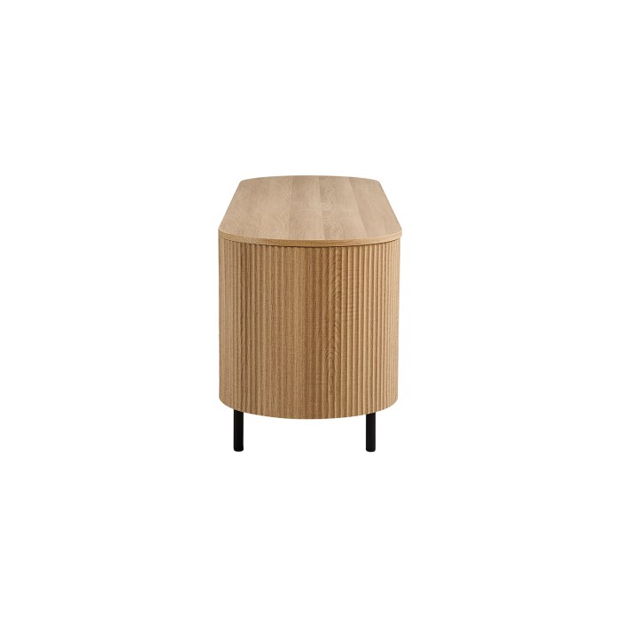 Meuble TV VAGOS – Kleur natuurlijke eik – 2 deuren & 2 vakken – 160 cm – Afgerond design en functioneel TV-meubel