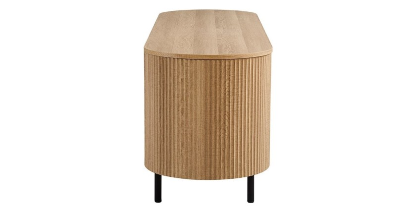 Mobile TV VAGOS – Colore rovere naturale – 2 porte &amp; 2 vani – 160 cm – Mobile TV arrotondato design e funzionale