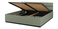 Lit coffre HAVANA 180x200 cm – Coloris vert sauge et noir – Letto moderno con contenitore integrato